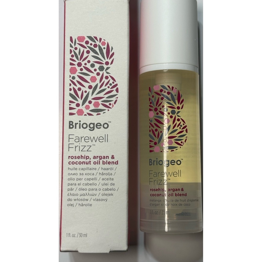 BRIOGEO FAREWELL FRIZZ ROSEHIP, ARGAN & COCONUT OIL BLEND 30ml NEW TAMES FRIZZ
